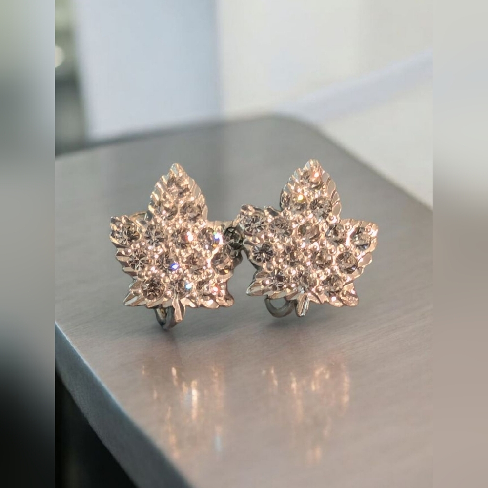 ❄️Maple Leaf Screwback Earrings Marked           Anthony